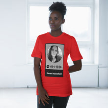 Load image into Gallery viewer, Scannable Spotify Karen Mansfield Playlist Code Unisex Deluxe T-shirt