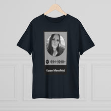 Load image into Gallery viewer, Scannable Spotify Karen Mansfield Playlist Code Unisex Deluxe T-shirt