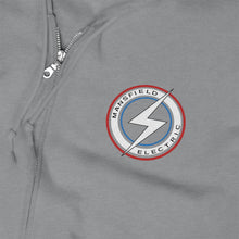 Load image into Gallery viewer, Mansfield Electric Embroidered Unisex Zip Up Hoodie
