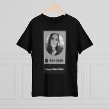 Load image into Gallery viewer, Scannable Spotify Karen Mansfield Playlist Code Unisex Deluxe T-shirt