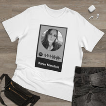 Load image into Gallery viewer, Scannable Spotify Karen Mansfield Playlist Code Unisex Deluxe T-shirt