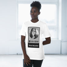 Load image into Gallery viewer, Scannable Spotify Karen Mansfield Playlist Code Unisex Deluxe T-shirt