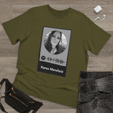 Load image into Gallery viewer, Scannable Spotify Karen Mansfield Playlist Code Unisex Deluxe T-shirt
