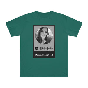 Scannable Spotify Karen Mansfield Playlist Code Unisex Deluxe T-shirt