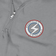 Load image into Gallery viewer, Mansfield Electric Embroidered Unisex Zip Up Hoodie
