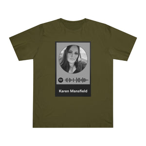 Scannable Spotify Karen Mansfield Playlist Code Unisex Deluxe T-shirt