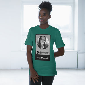 Scannable Spotify Karen Mansfield Playlist Code Unisex Deluxe T-shirt