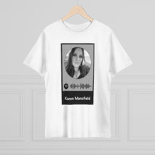 Load image into Gallery viewer, Scannable Spotify Karen Mansfield Playlist Code Unisex Deluxe T-shirt
