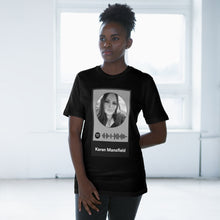 Load image into Gallery viewer, Scannable Spotify Karen Mansfield Playlist Code Unisex Deluxe T-shirt
