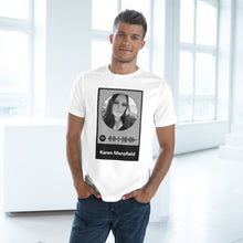 Load image into Gallery viewer, Scannable Spotify Karen Mansfield Playlist Code Unisex Deluxe T-shirt
